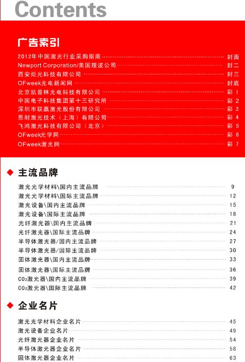 2012中国激光行业采购指南