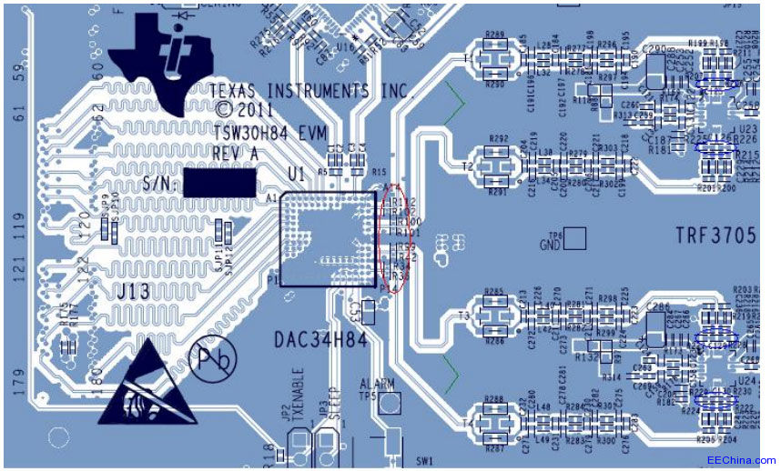 DAC34H84 HD2 性能优化与 PCB 布局建议