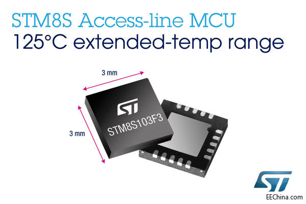 ST的STM8S基本型系列微控制器新增耐125°C高温的产品