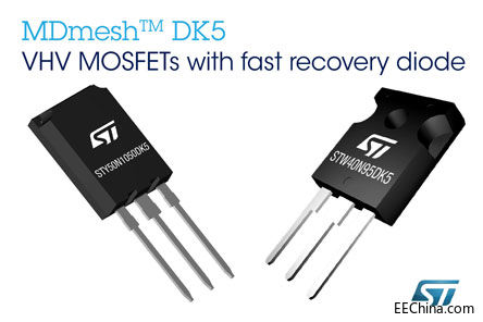 ST推出新款的MDmesh MOSFET，内置快速恢复二极管，提升高能效转换器的功率密度