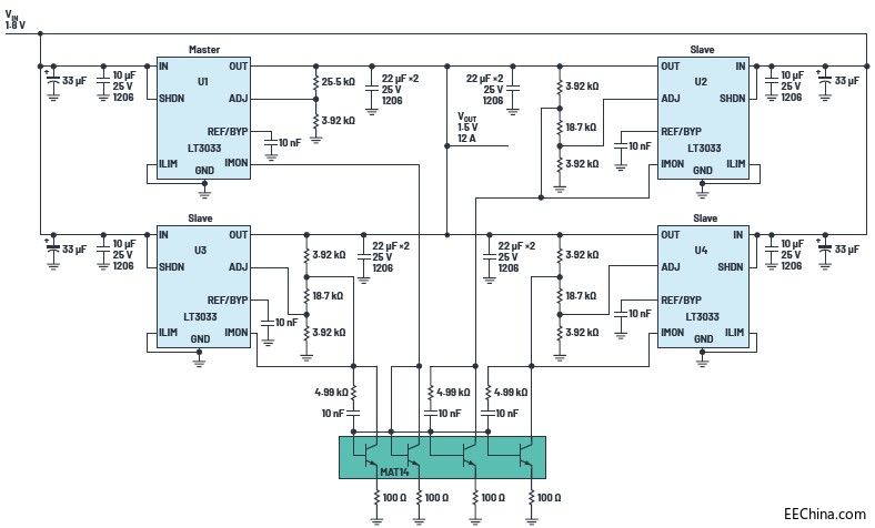 ADI技术文章图5 - 提高极低压差稳压器输出电流，实现均匀散热的并联设计.jpg