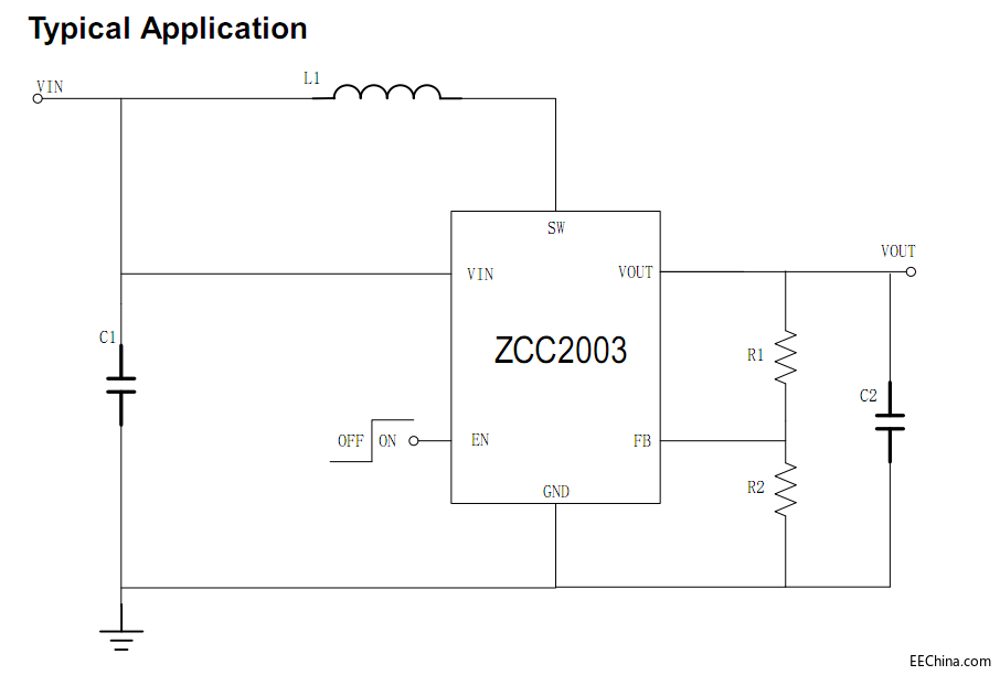 0.8V启动VIN升到5V/2.5A高效同步升压变换器ZCC2003A