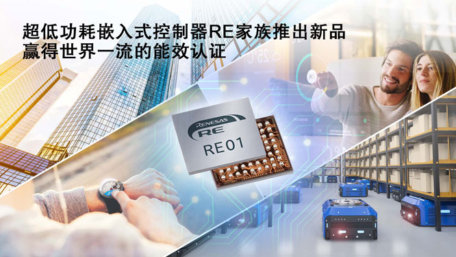 瑞萨电子扩展超低功耗嵌入式控制器RE产品家族推出具有世界一流能效比的全新产品