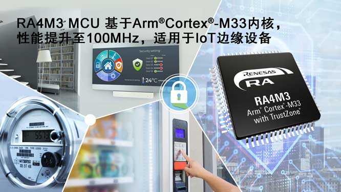 瑞萨电子推出适用于工业与物联网应用的RA4M3 MCU产品群，扩展其Arm Cortex内核MCU产品家族