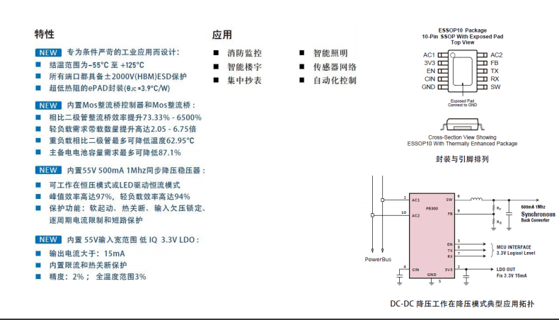 ZCC300，48V/0.5A，集成MOS管+buck+LDO的LED驱动芯片