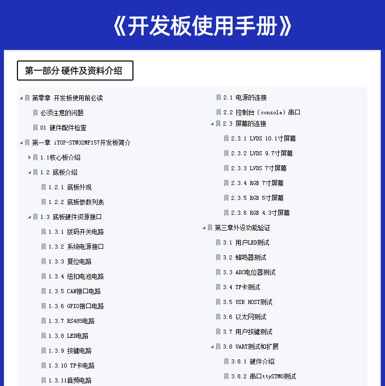 迅为iTOP-STM32MP157开发板资料目录