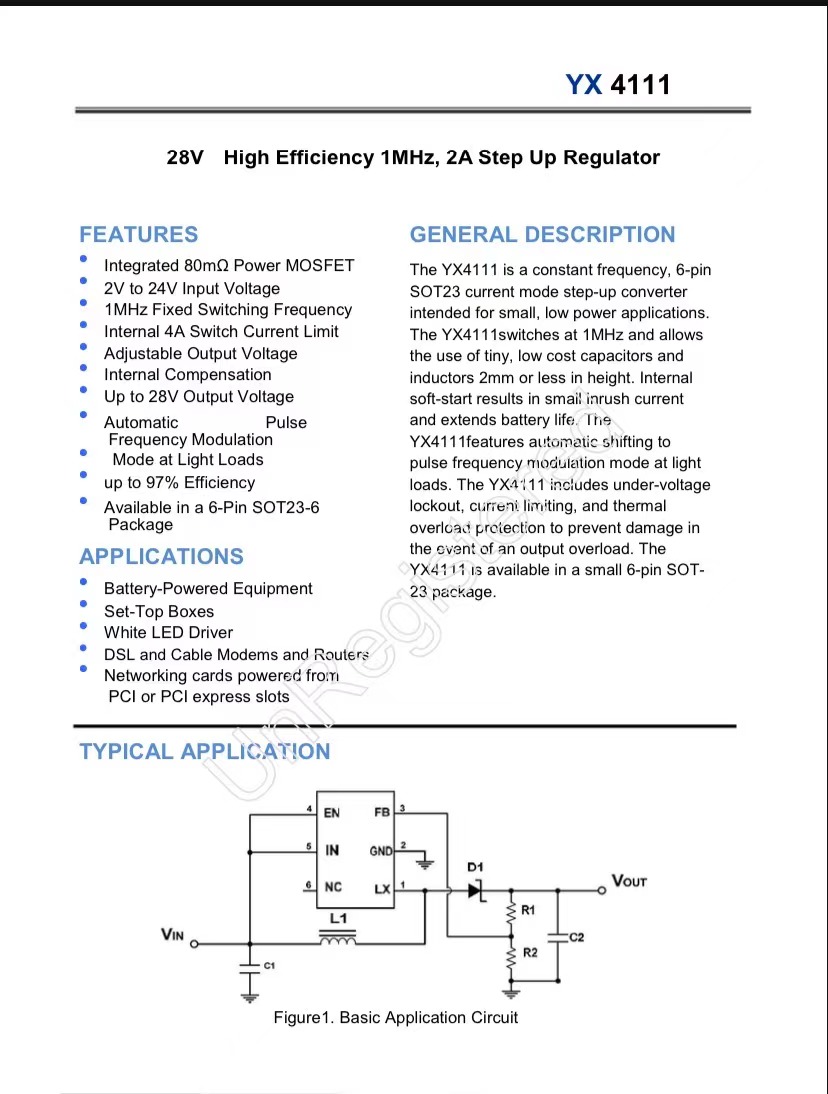 28V 2A，1MHz, DC/DC升压转换ic