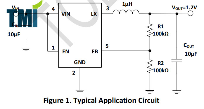 5.5V、1A、2.5MHz 同步降压转换器TMI3101C