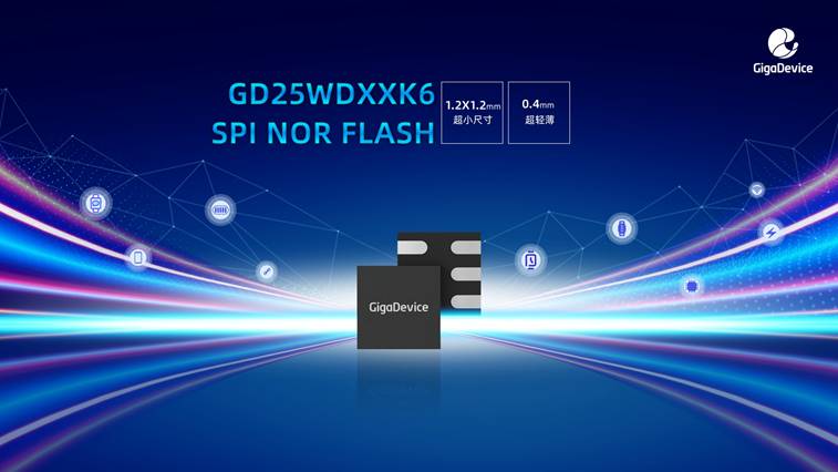 兆易创新1.2mm×1.2mm USON6 GD25WDxxK6 SPI NOR Flash产品系列问世，“超小尺寸、超轻薄、宽电压”持续领跑市场