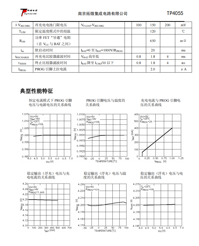 TP4055 500mA 线性锂离子电池充电器