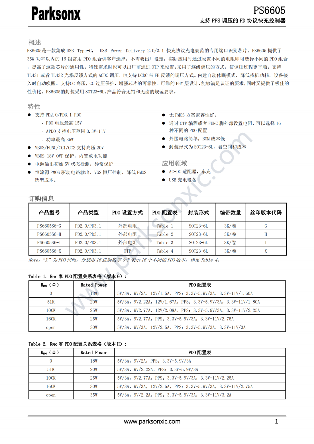 PS6605 PD协议快充控制器