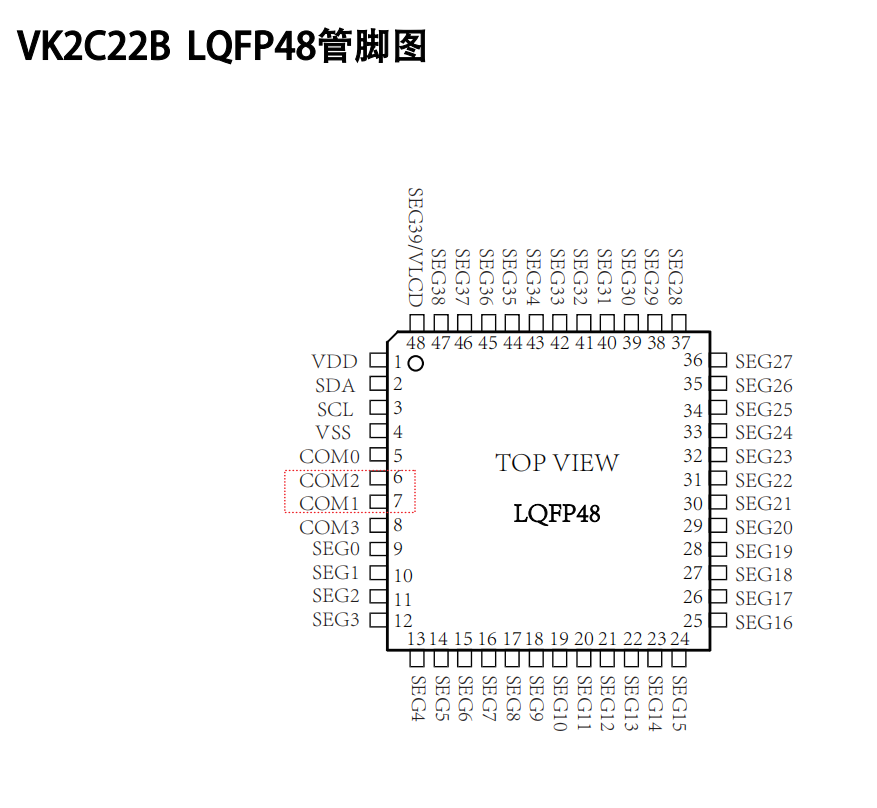 抗噪段码屏驱动芯片点阵式LCD液晶驱动IC-VK2C22A/B LQFP52/48原厂 FAE技术支持