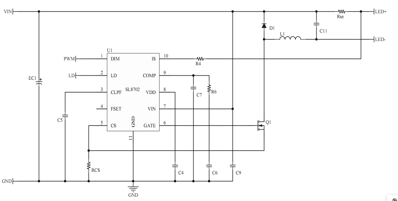 SL8702 ESSOP10 6.5-75V 10A以内 外扩MOS管 降压恒流驱动IC  调光无频