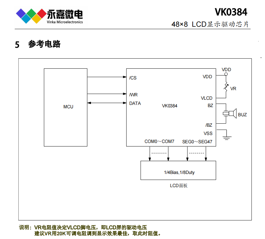 48×8段码液晶屏驱动液晶显示驱动IC段码LCD驱动芯片VK0384 LQFP64