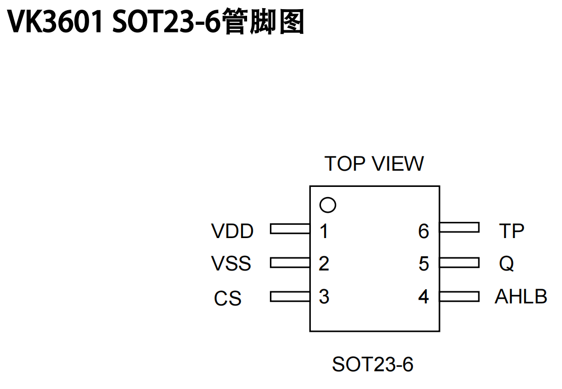 VK3601 SOT23-6直接输出 抗干扰1键/1通道触摸触控IC触摸感应芯片厂家