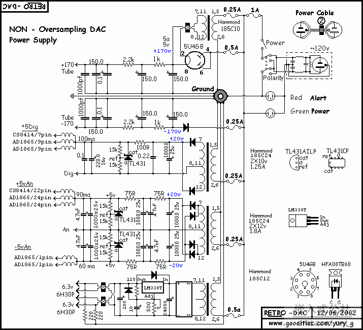 经典胆机线路图集CS8414+AD1865的PP输出(电源).gif
