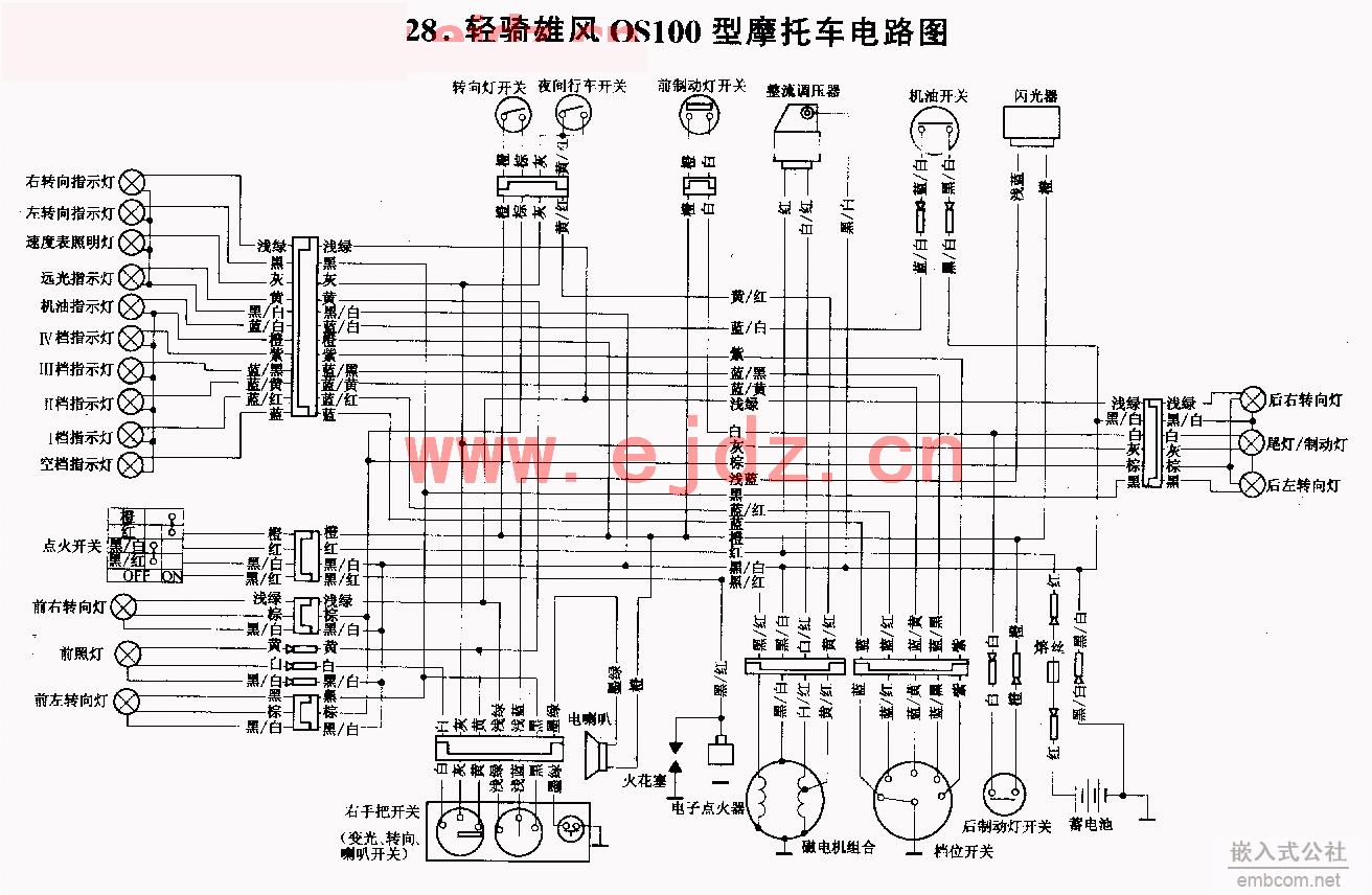 028轻骑雄风QS100型摩托车电路图.gif