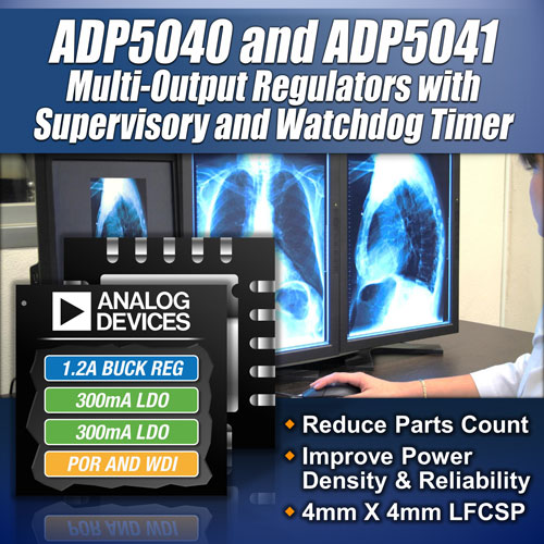 满足高功率密度需求的多路输出调节器ADP5041/ADP5040（ADI）